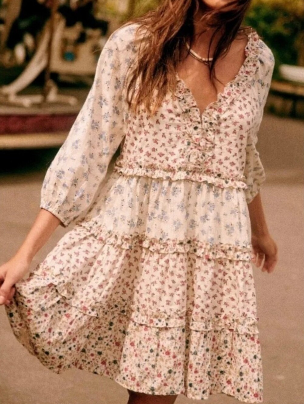 Sézane Vivi dress in a Patchwork Mini Flowers print